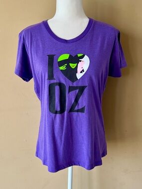 Green for Good Wicked Movie XL Purple I Love Oz Short Sleeve Shirt Top Tee